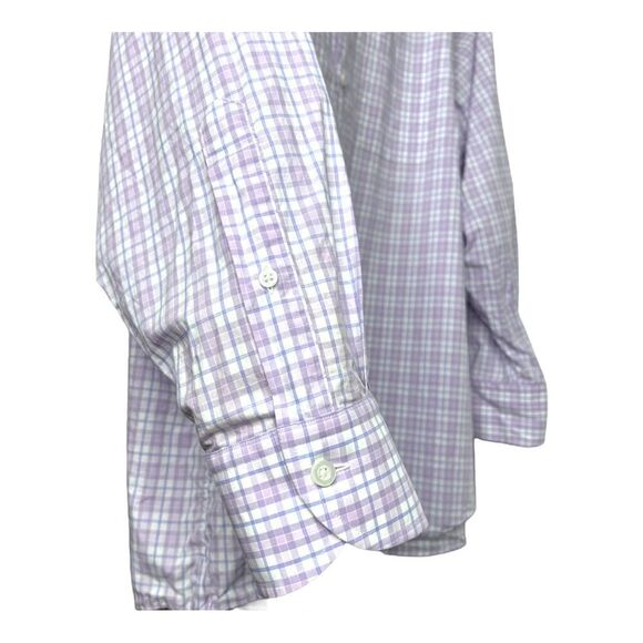 Proper Cloth Button Down Collared Shirt Lavender Blue Long Sleeves Mens - Picture 4 of 4